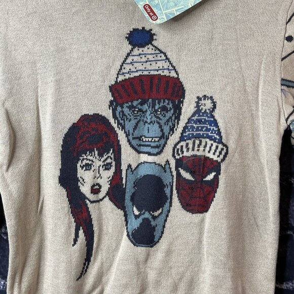 Marvel Boys XS 4/5 Spiderman Hulk Holidays Winter Knit Sweater - Picture 2 of 13